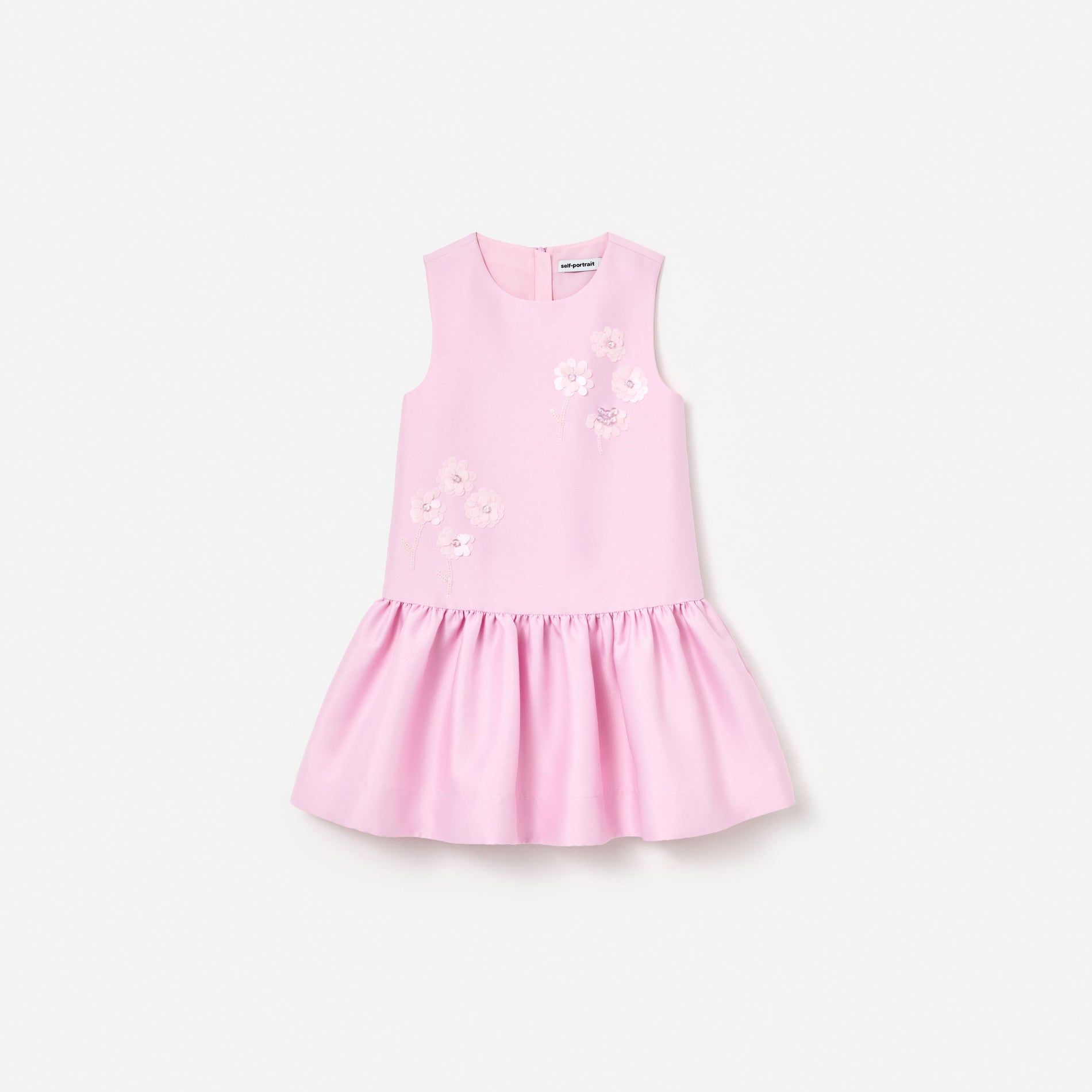 Pink Taffeta Sequin Embellished Dress