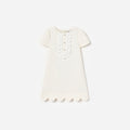 Cream Boucle Lace Bib Dress
