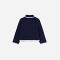 Navy Crochet Knitted Cardigan