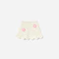 Cream Flower Knitted Skirt
