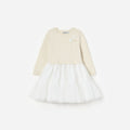Cream Tulle Knit Dress