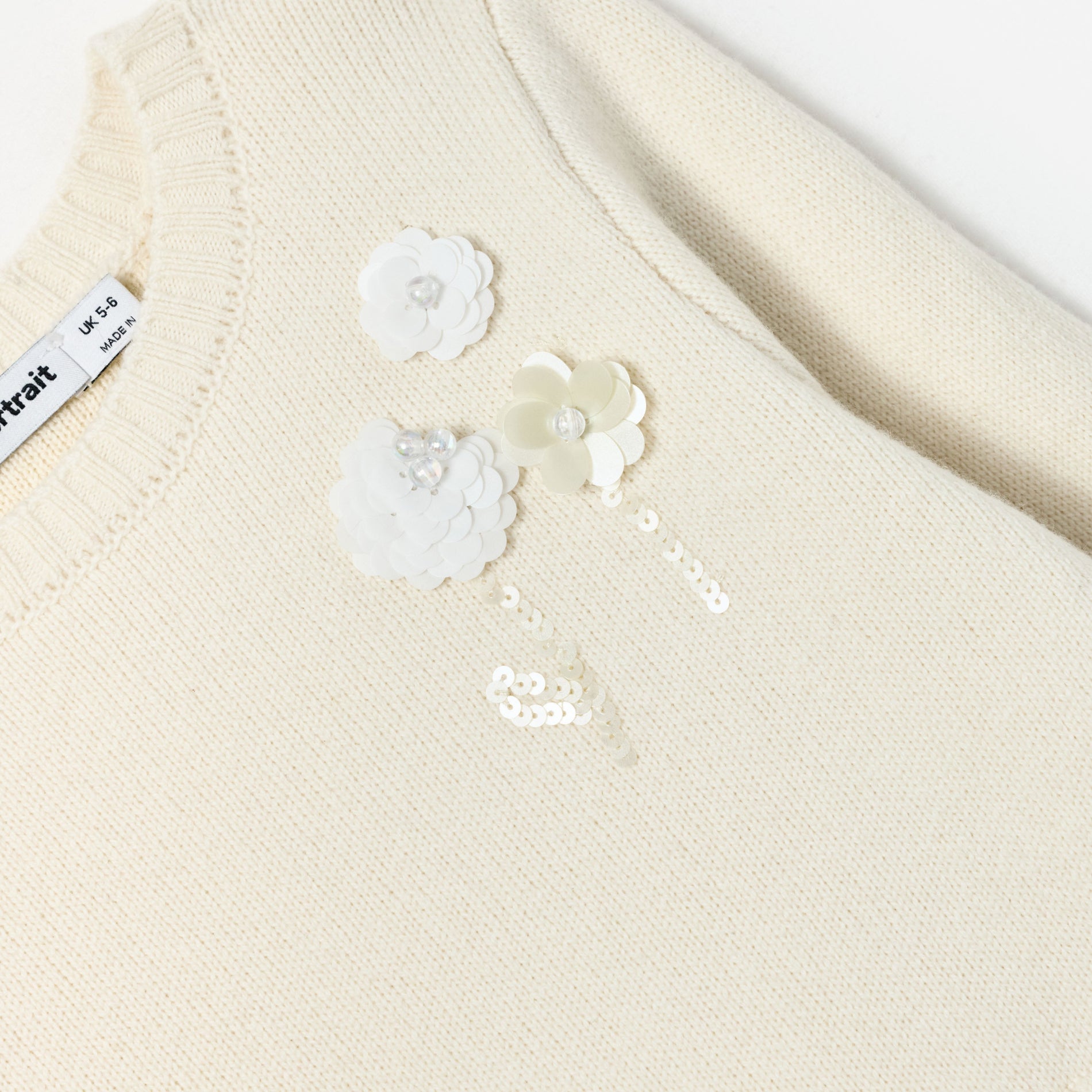 Cream Tulle Knit Dress