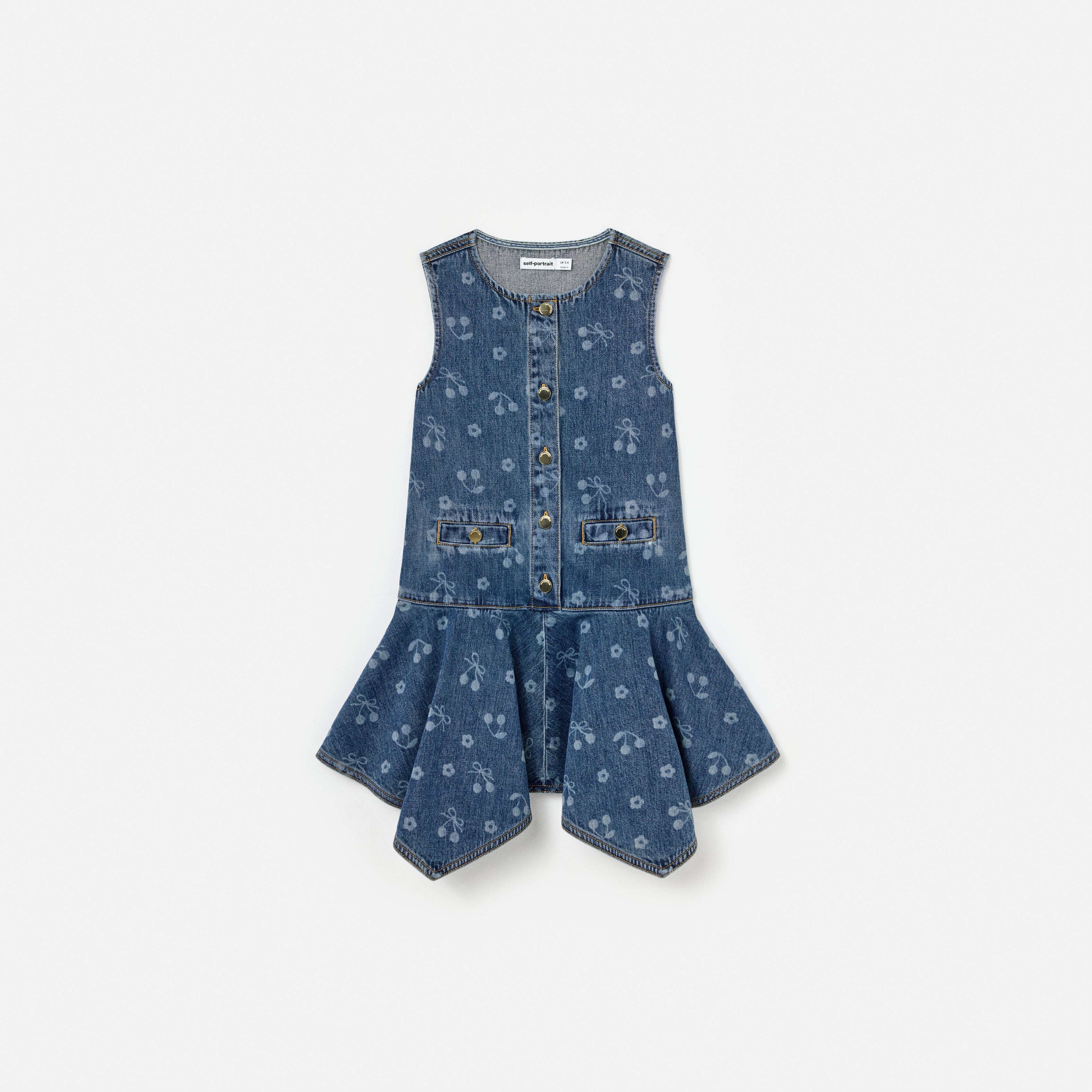 Denim Bow Printed Dress