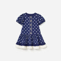 Navy Polka Dot Cotton Printed Dress