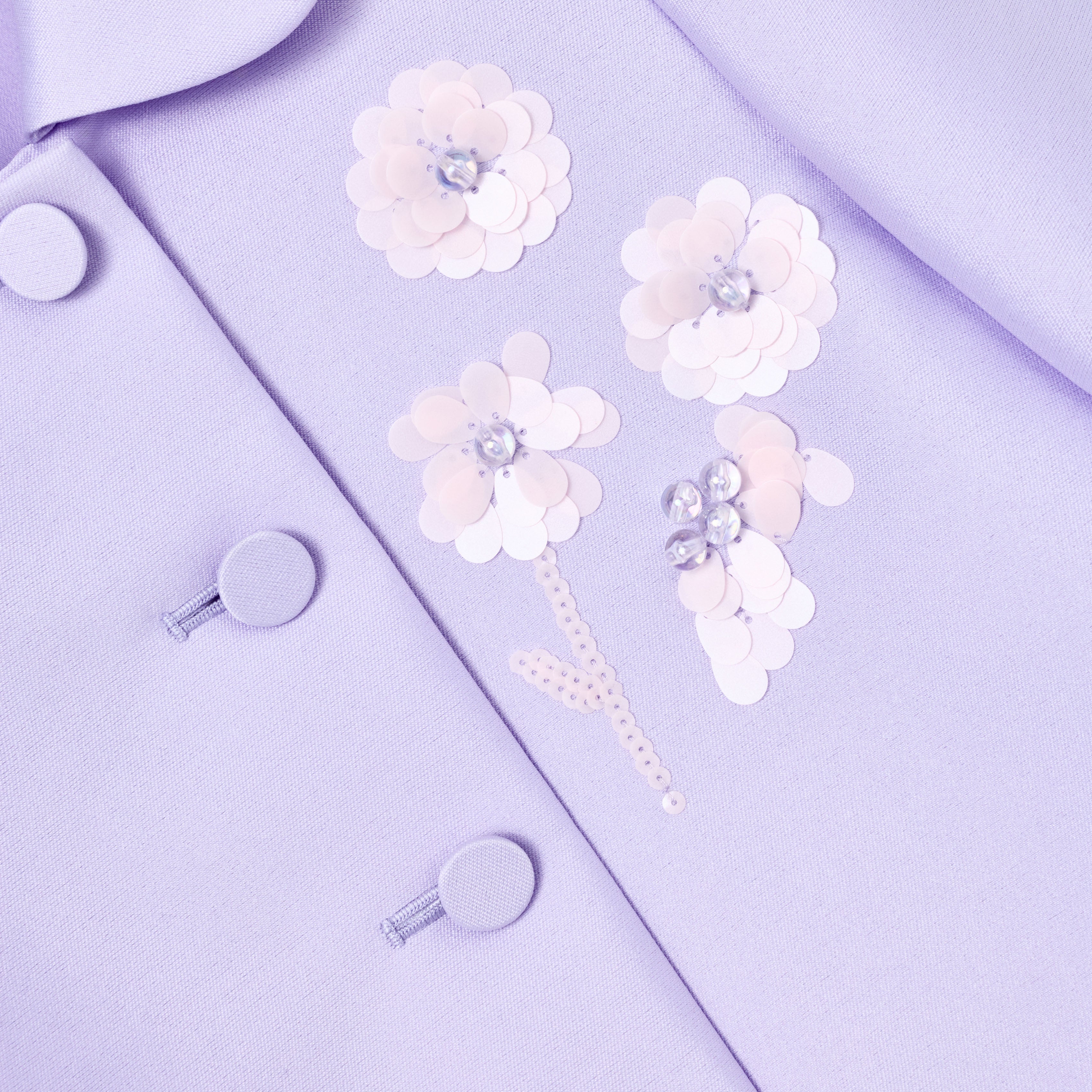 Lilac Taffeta Sequin Embellished Jacket