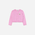 Pink Bow Pointelle Knit Cardigan