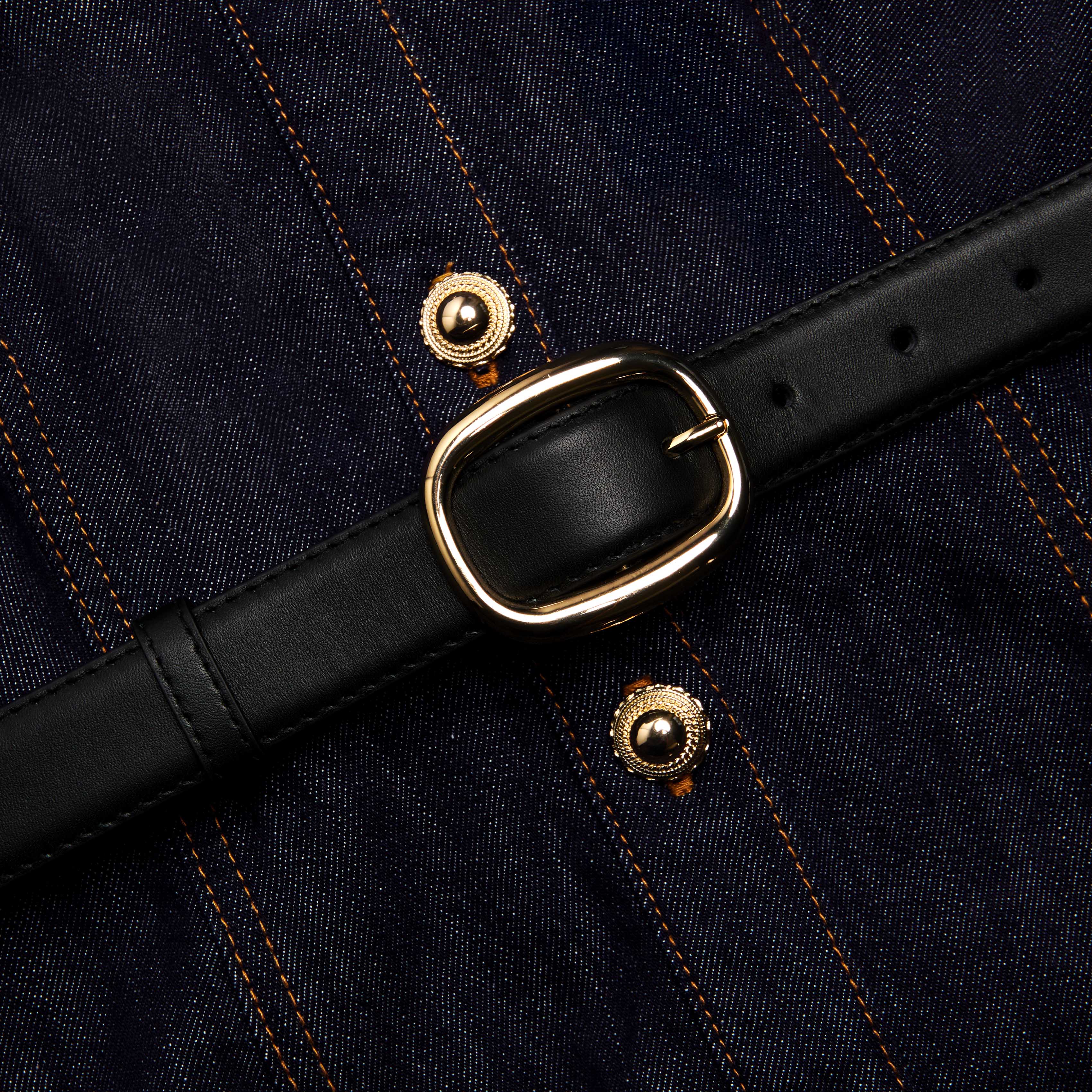 Indigo Denim Halterneck Midi Dress