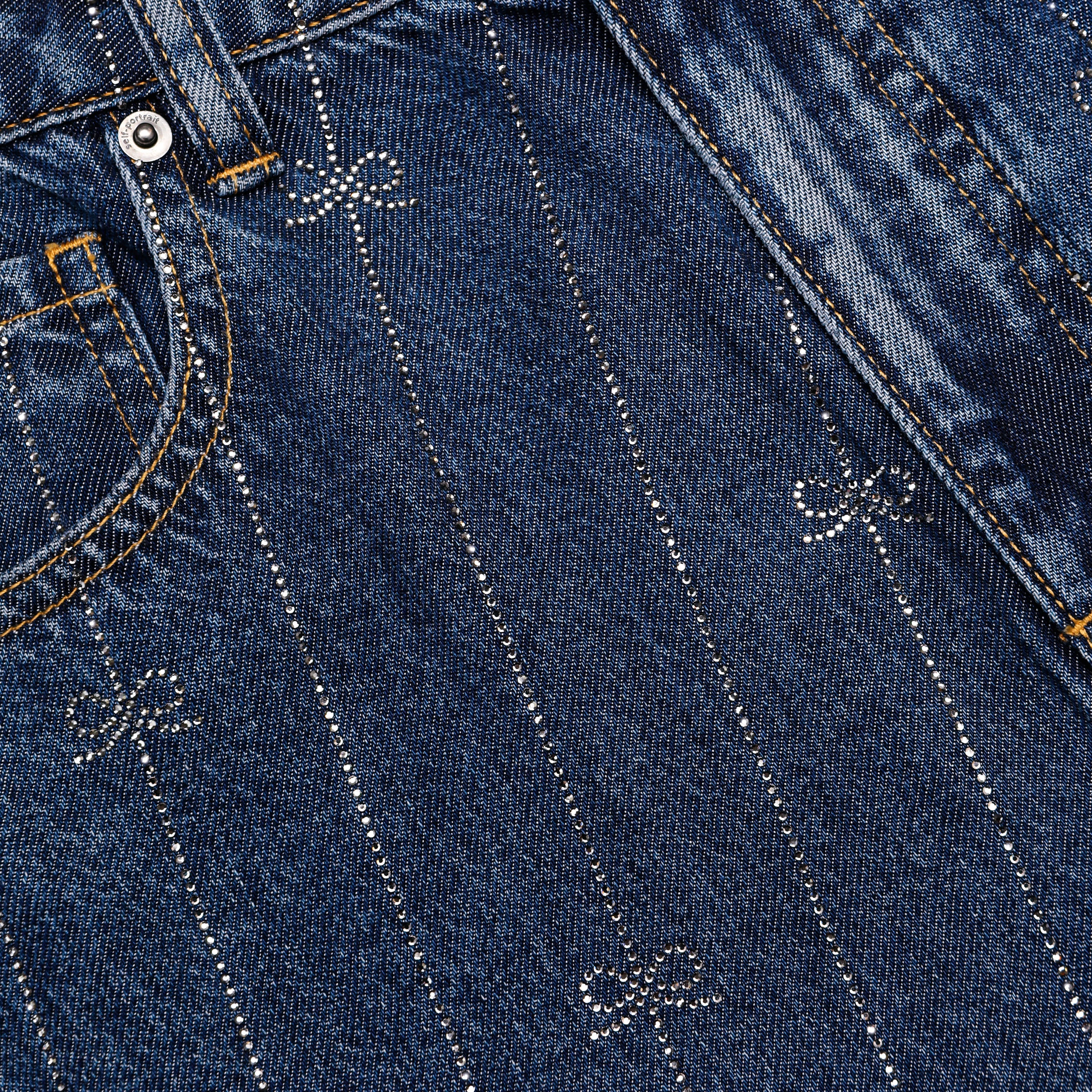 Rhinestone Stripe Denim Jeans