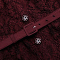 Burgundy Lace Taffeta Midi Dress
