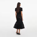 Black Tulle Lace Midi Dress