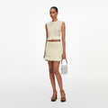 Yellow Crochet Flower Knit Mini Skirt