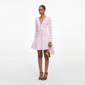 Pink Pointelle Diamante Knit Mini Dress
