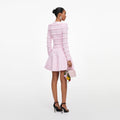 Pink Pointelle Diamante Knit Mini Dress