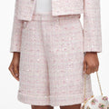 Pink Sequin Boucle Shorts
