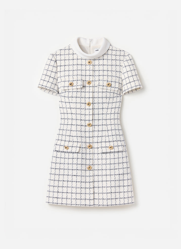 Check Boucle Mini Dress