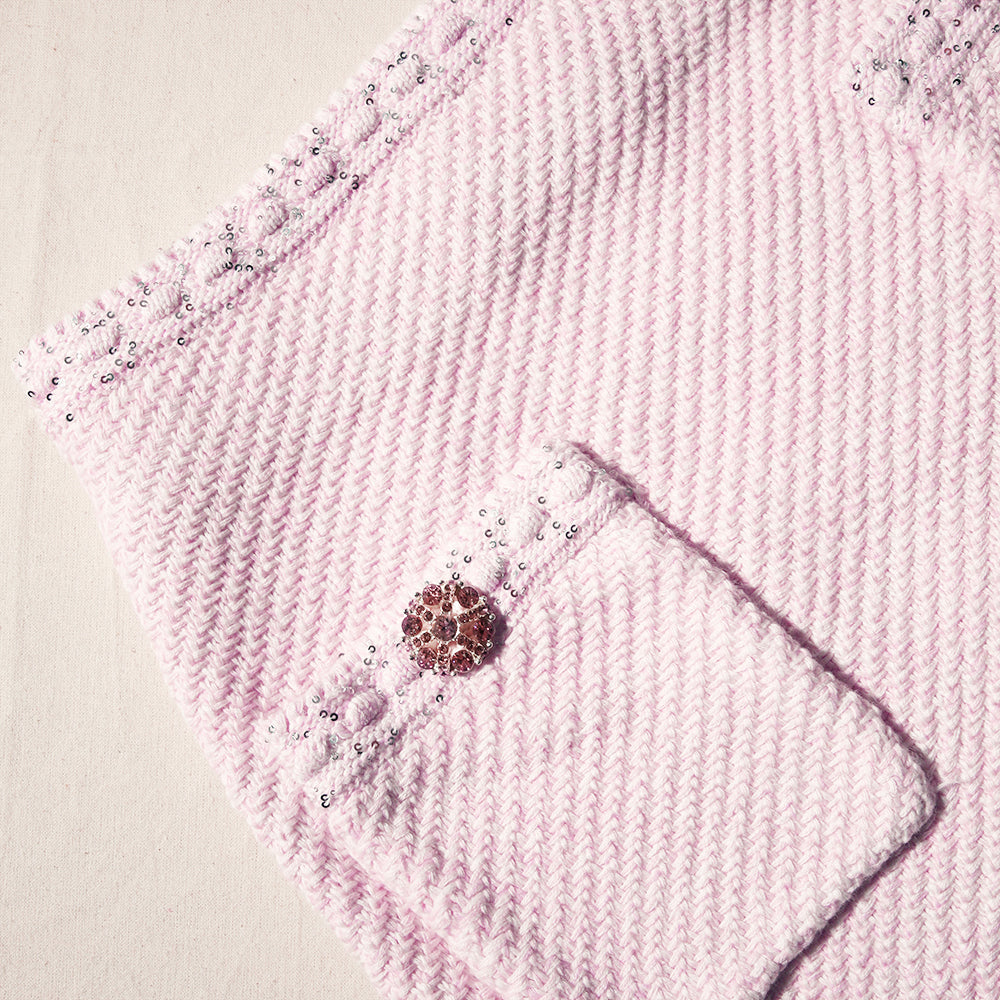 Pink Knit Mini Skirt