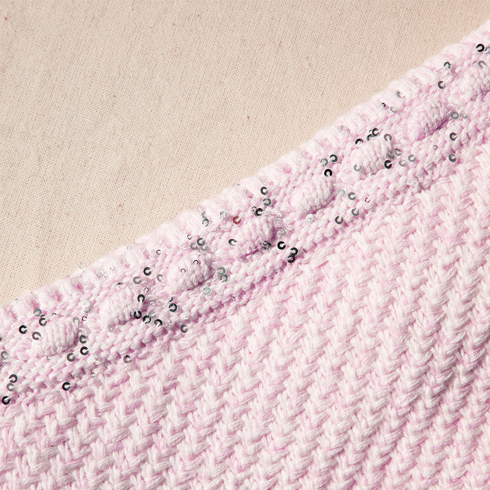 Pink Knit Mini Skirt