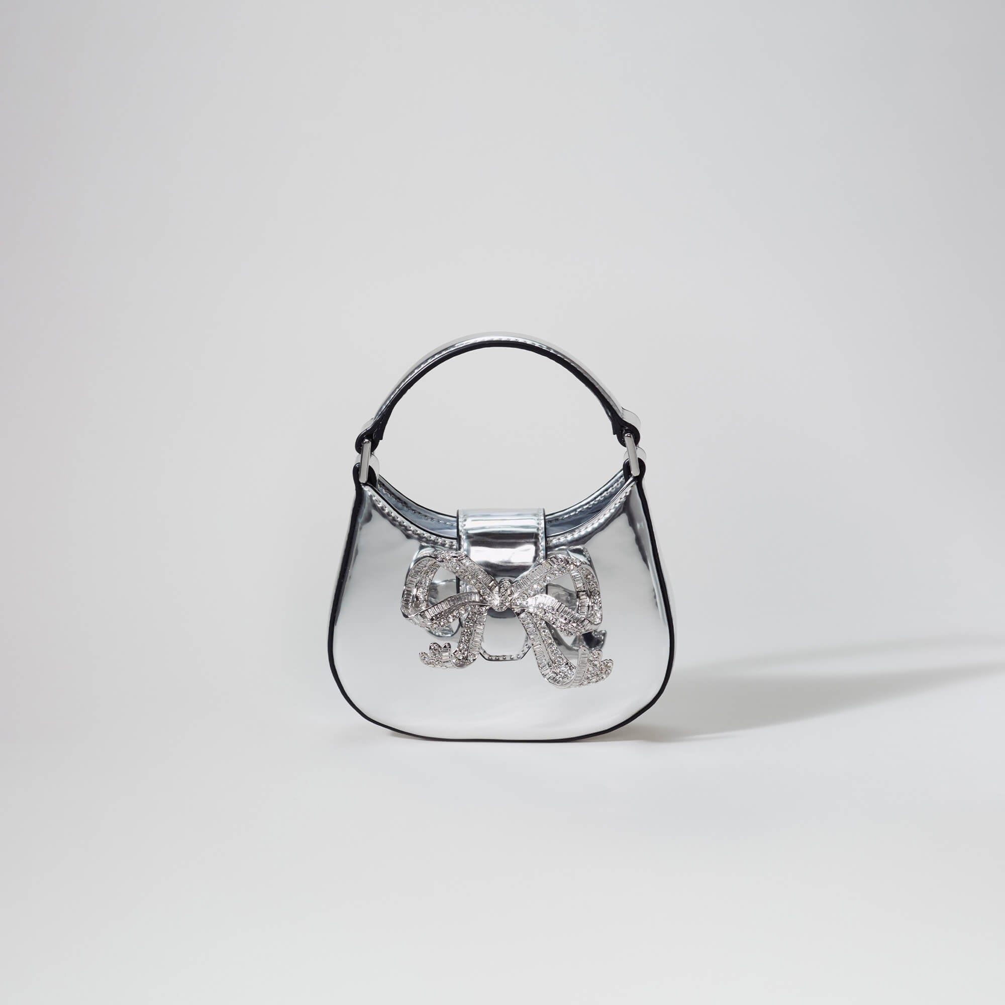 Silver Crescent Bow Micro Bag