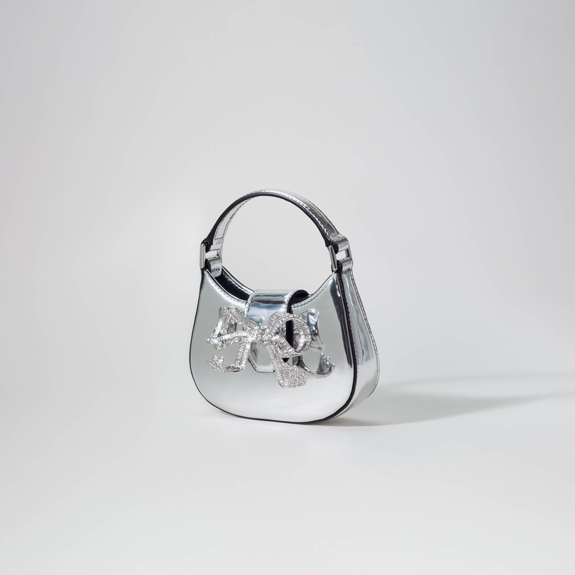 Silver Crescent Bow Micro Bag