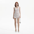 Cream Cord Lace Mini Dress