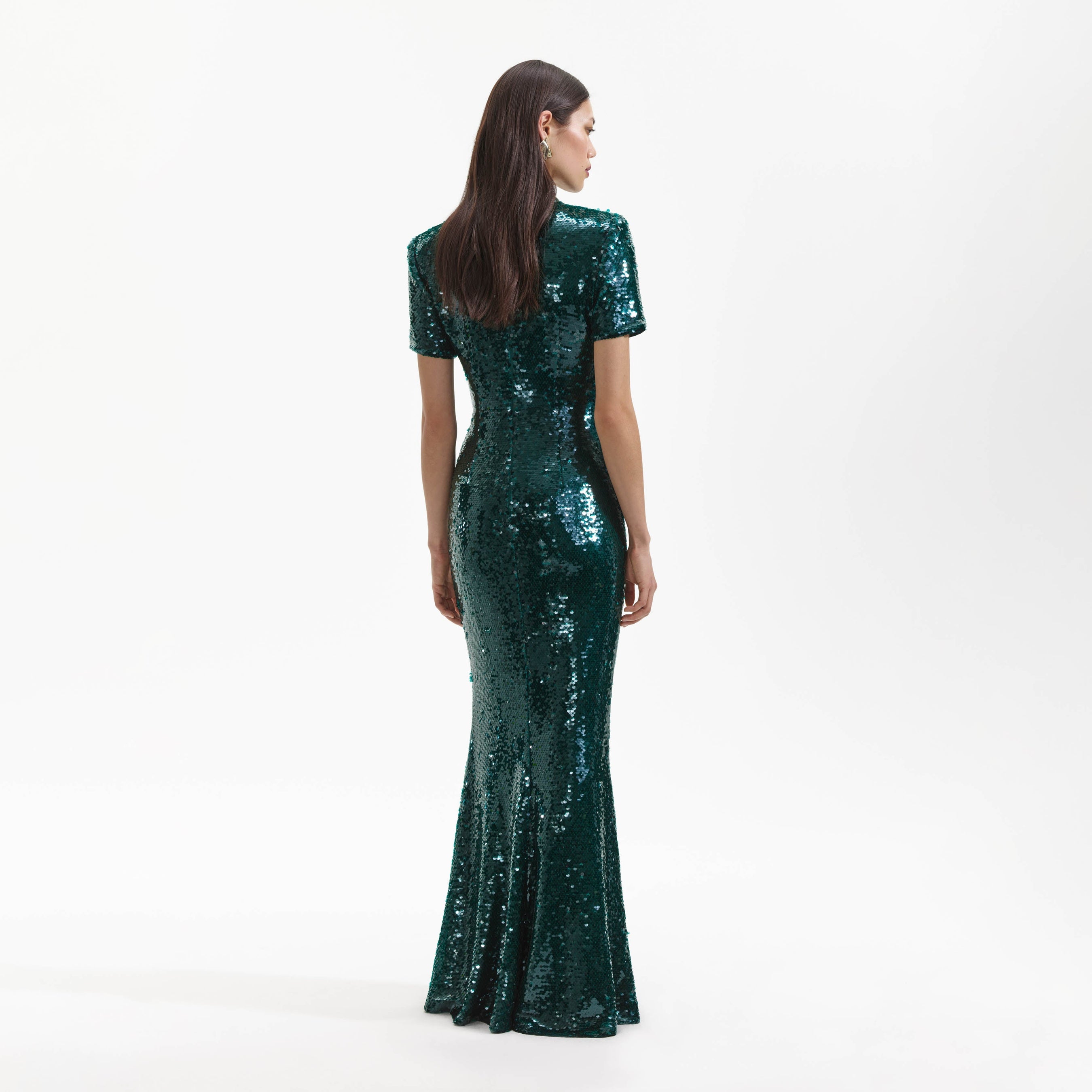 Teal Sequin Maxi Dress