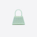 Green Satin Rhinestone Micro Bow Bag