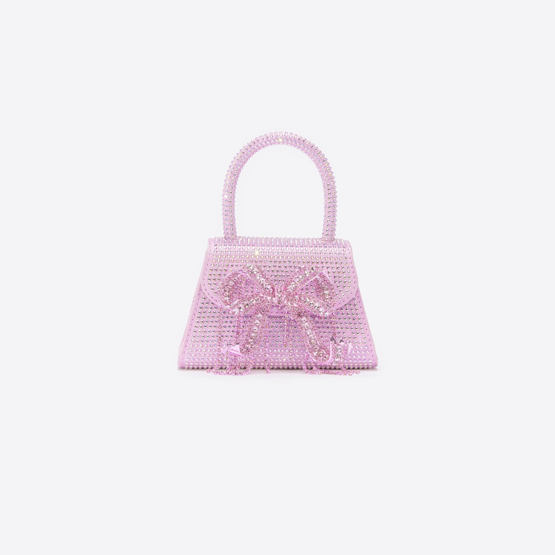 Pink Rhinestone Embellished Micro Bow Bag