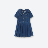 Denim Pleated Dress