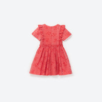 Red Textured Cotton Dress