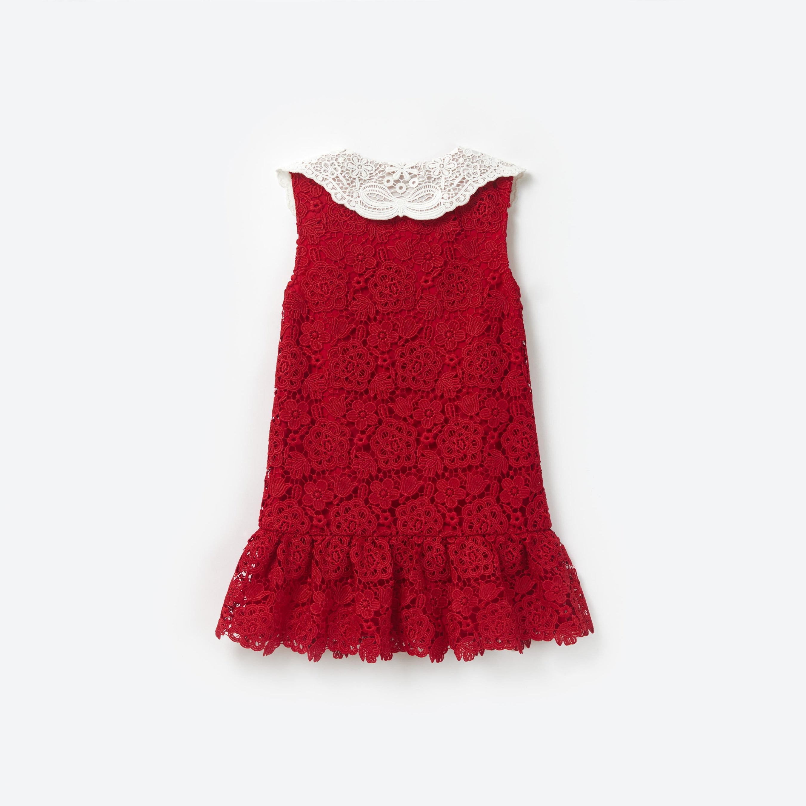 Red Lace Collar Dress