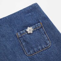 Blue Denim Peplum Mini Skirt