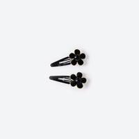 Black Flower Hairclip Pack