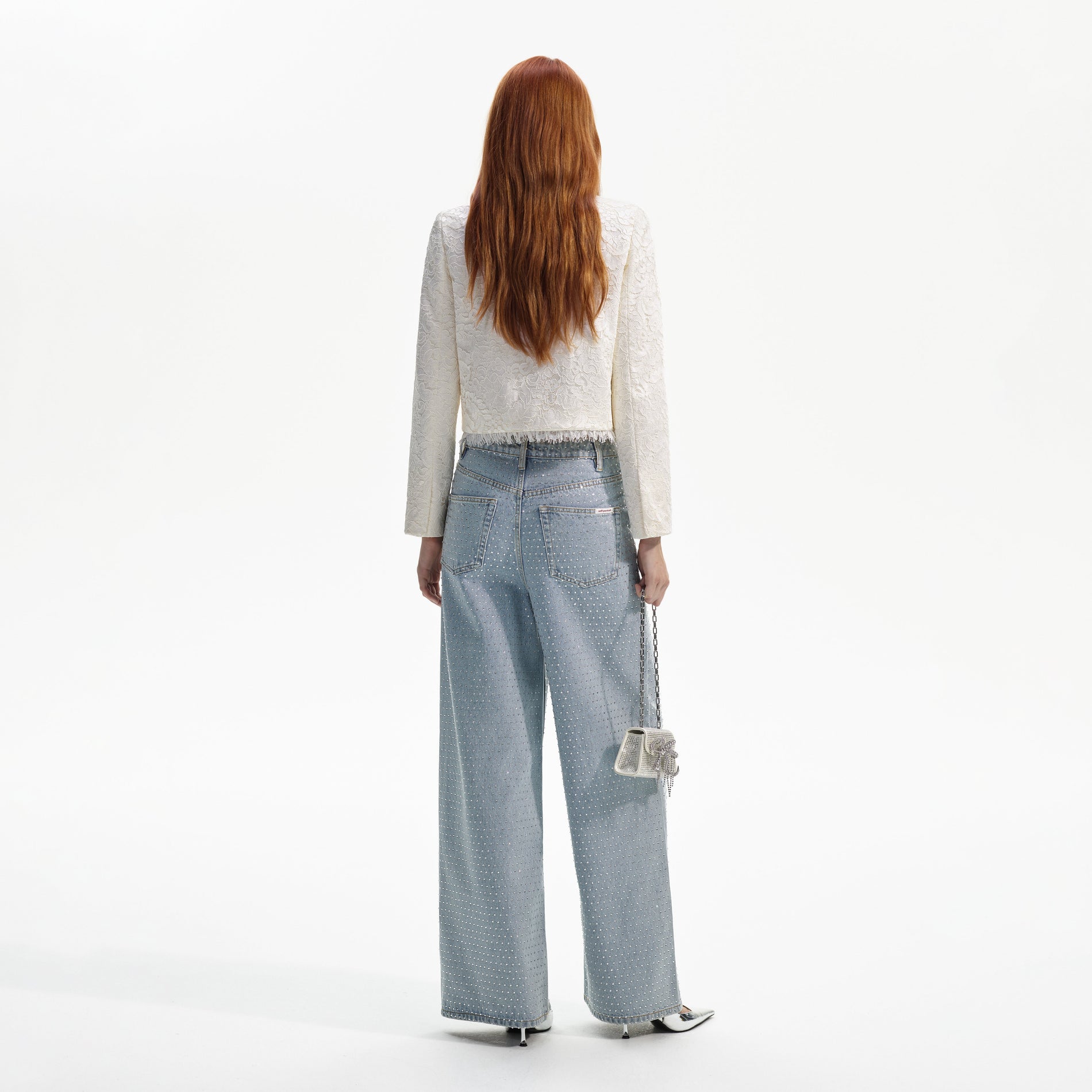 White Cord Lace Trousers