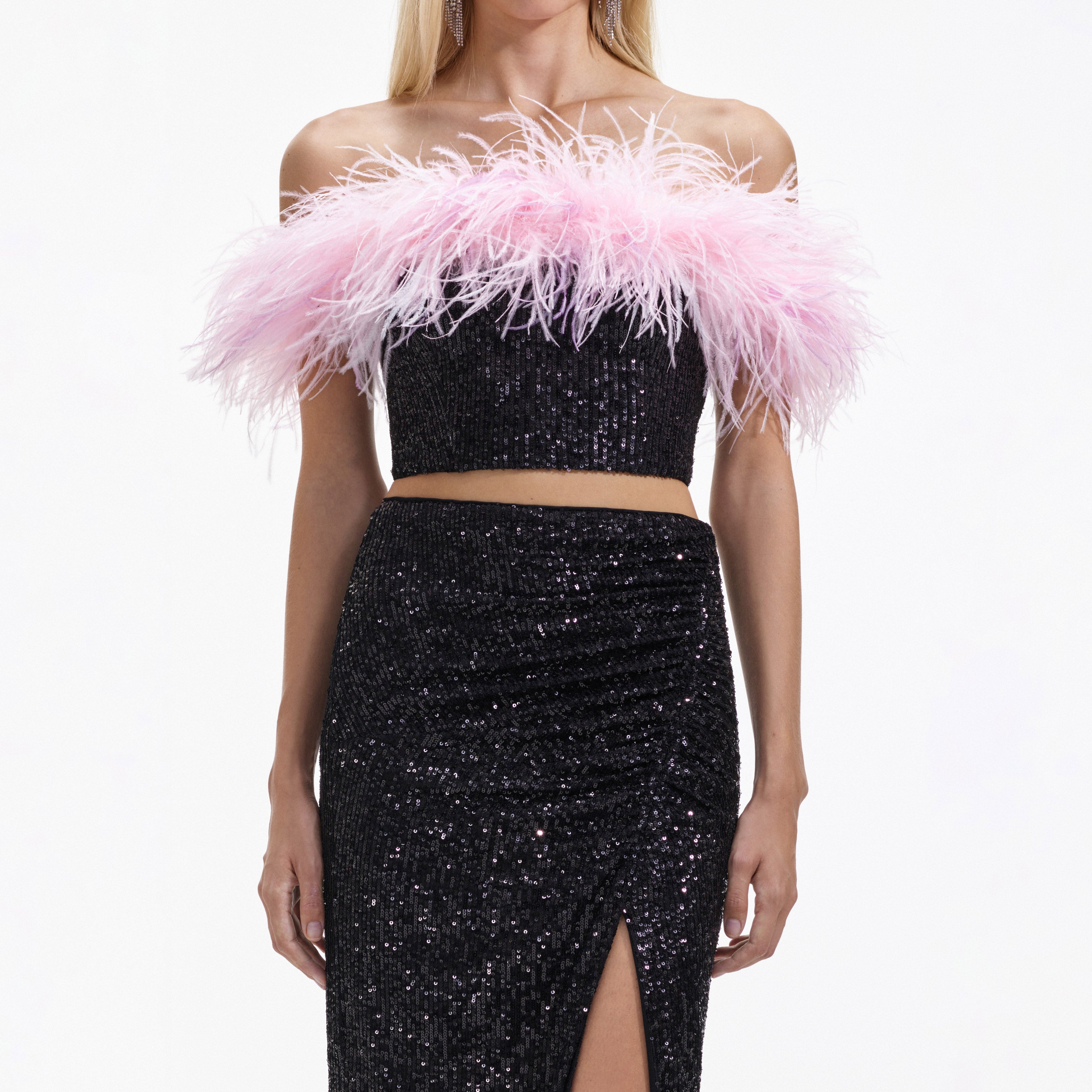 Black Sequin Maxi Skirt