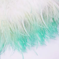 Green Boucle Feather Mini Skirt