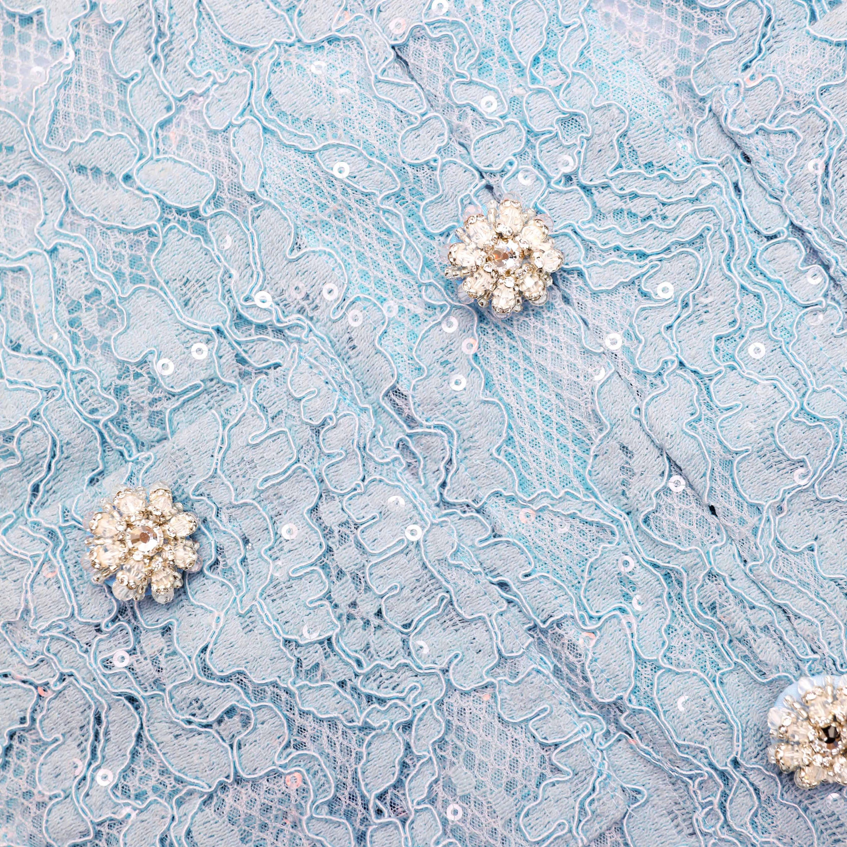 Blue Lace Embellished Top