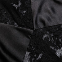 Black Lace Taffeta Maxi Dress