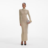 Gold Lurex Knit Maxi Dress