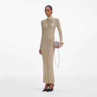 Gold Lurex Knit Maxi Dress