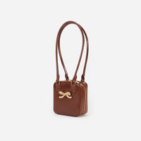 Brown Leather Square Shoulder Bag