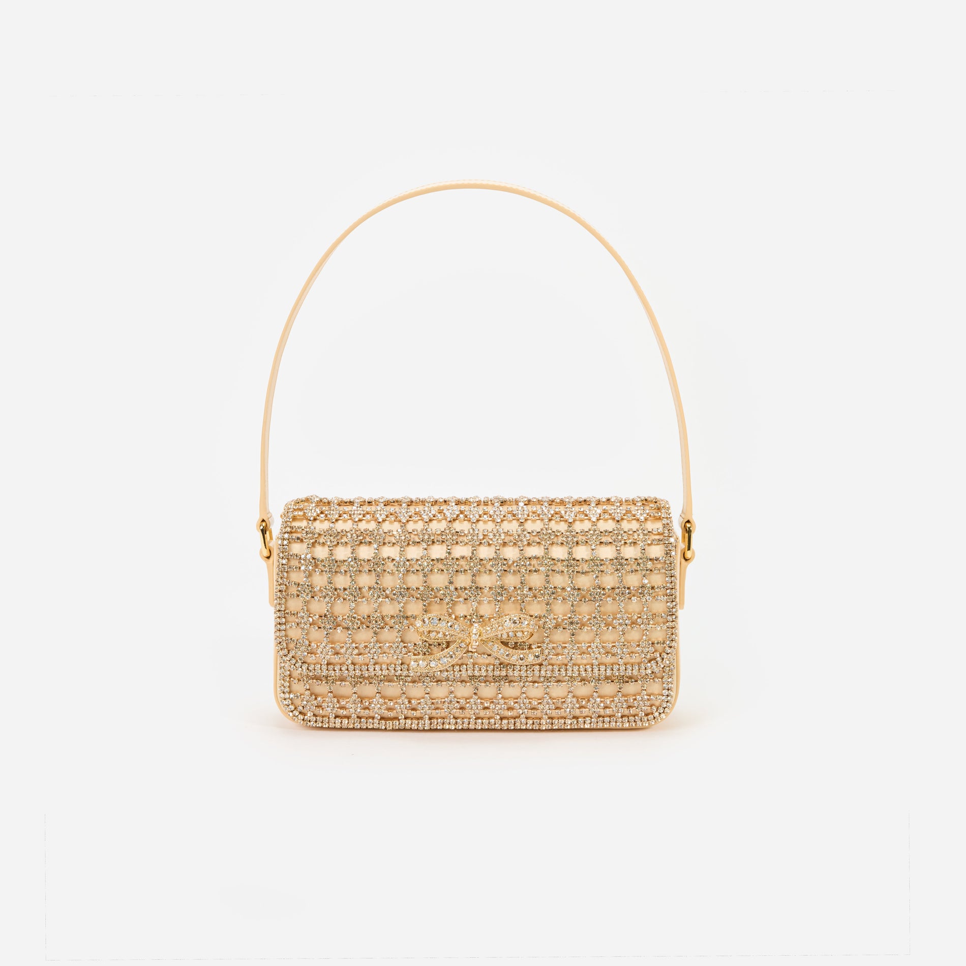 Gold Crystal Baguette Bag