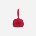 Burgundy Rhinestone Top Handle Clutch Bag