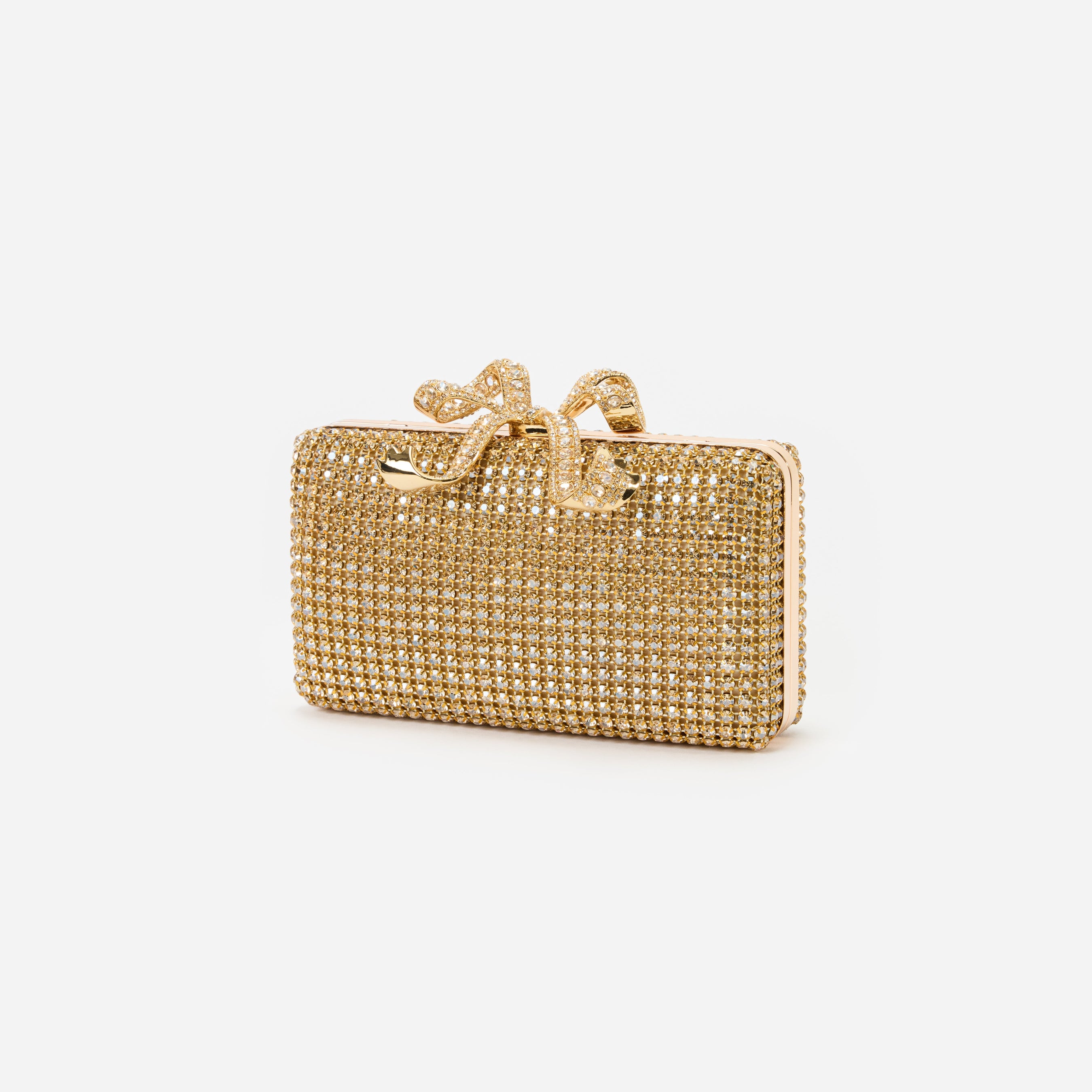 Gold Crystal Box Clutch