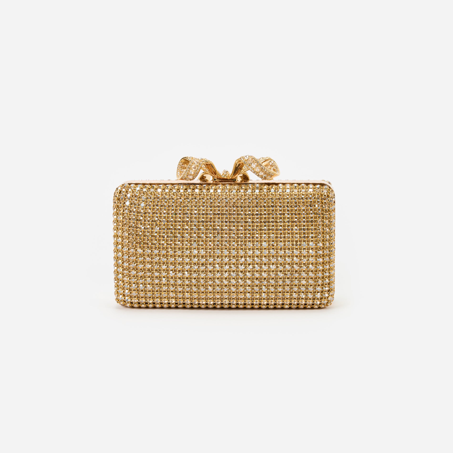 Gold Crystal Box Clutch