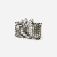 Silver Crystal Box Clutch