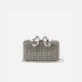 Silver Crystal Box Clutch
