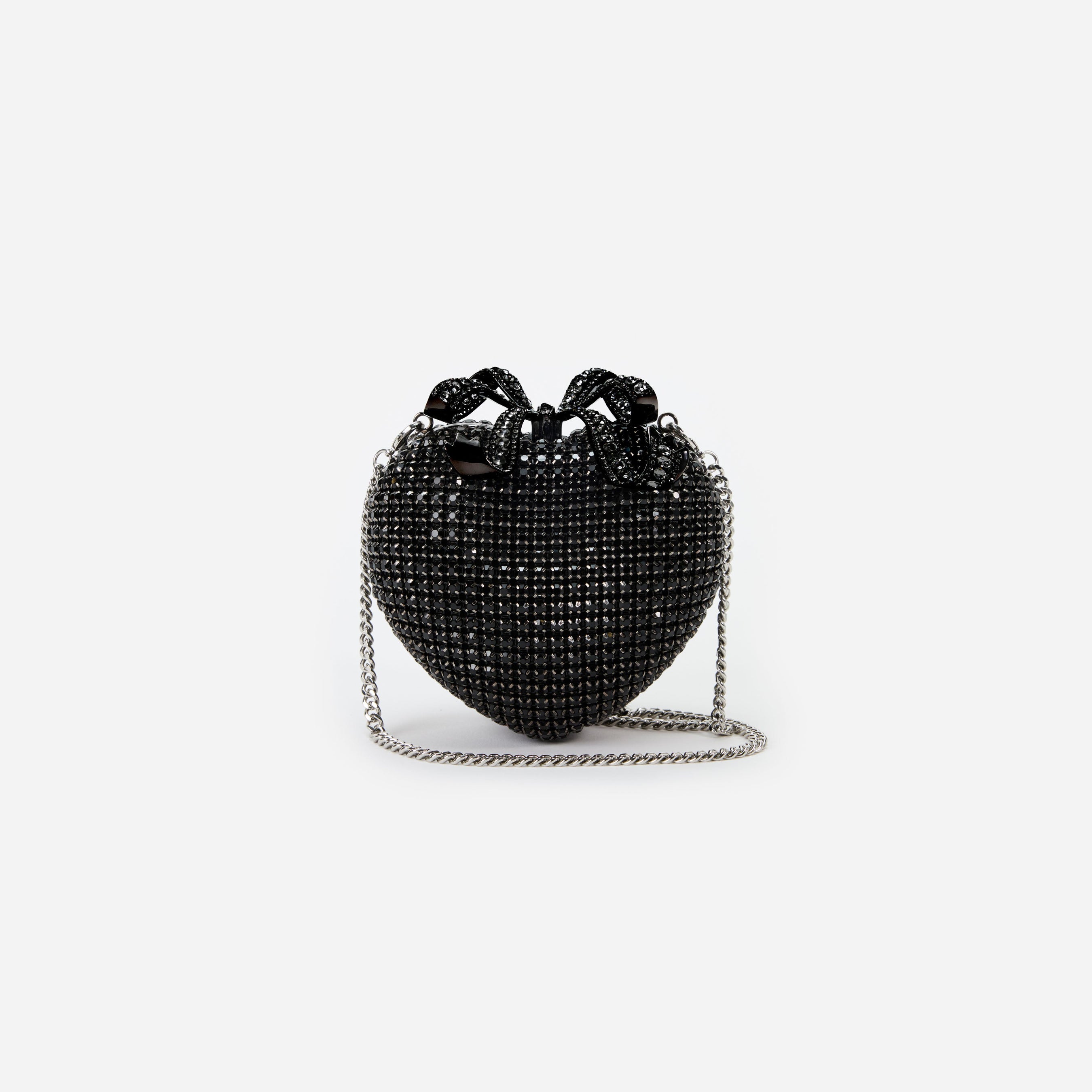 Black Crystal Heart Clutch