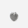 Silver Crystal Heart Clutch