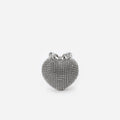 Silver Crystal Heart Clutch