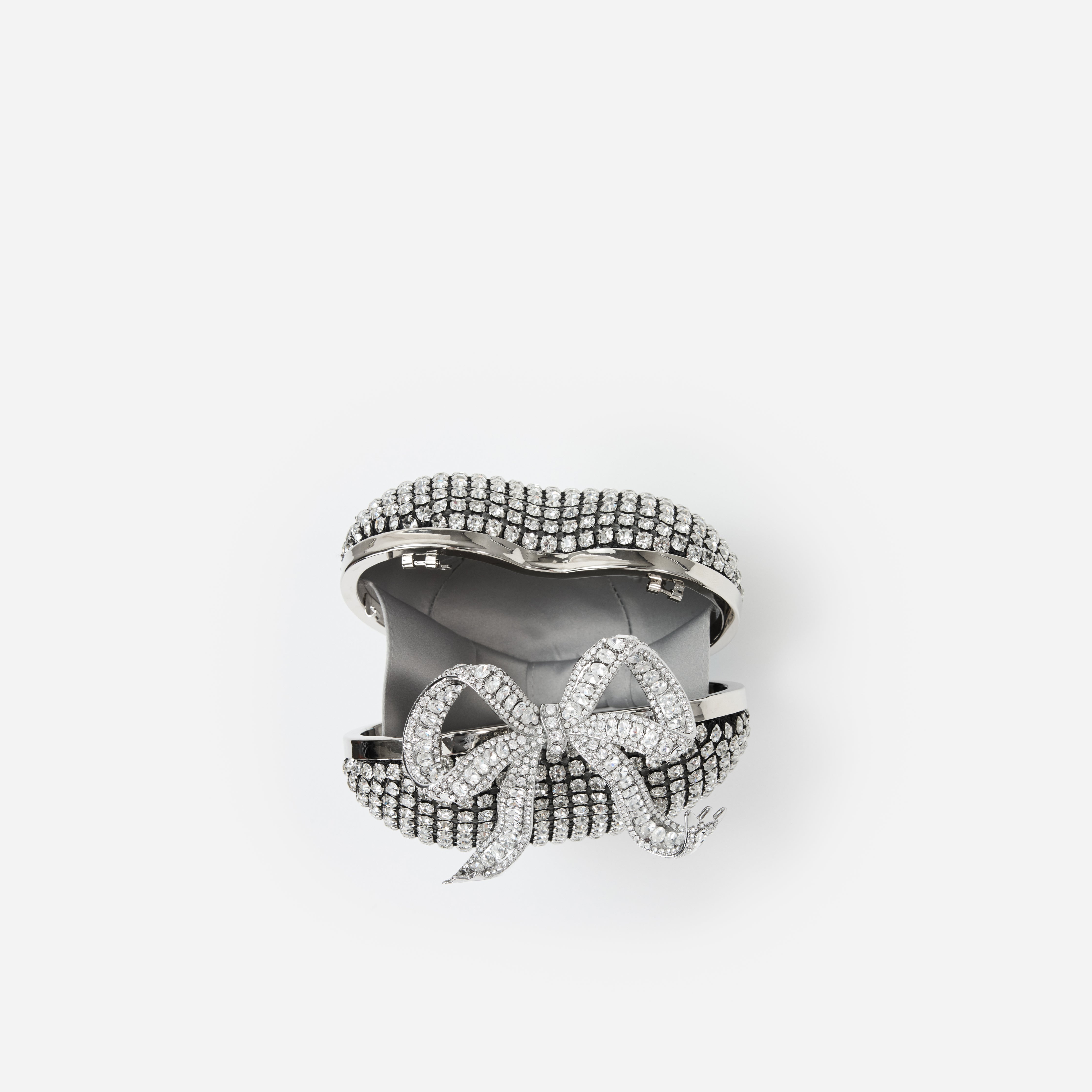 Silver Crystal Heart Clutch – self-portrait-EU